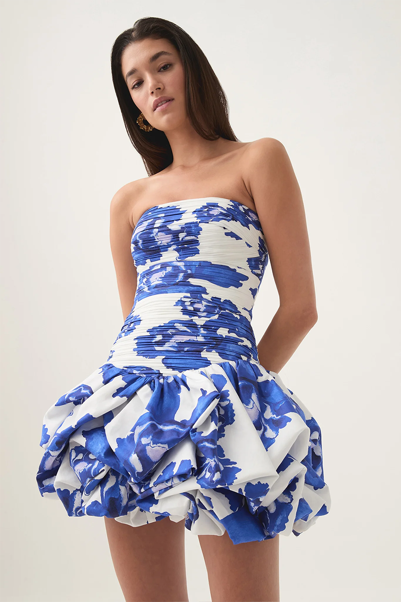 Violette Mini Dress - Boldy Blooming Cobalt