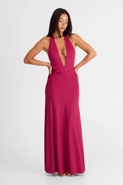 Antoinette Maxi Dress Berry Front