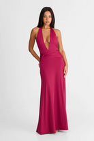Antoinette Maxi Dress Berry Front View