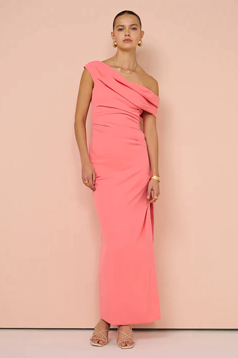 One off shoulder sales gown