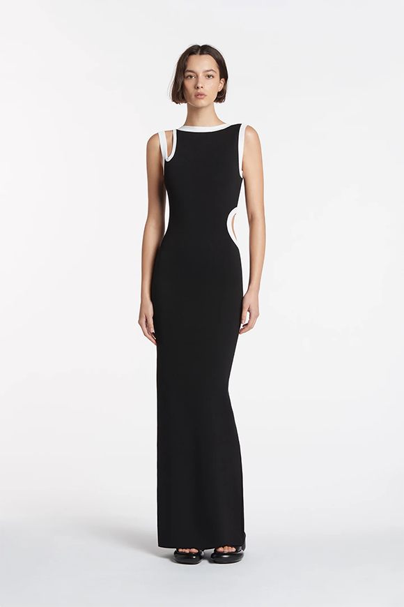 sir the label black cut out dress Aries Cut Out Gown | Black
